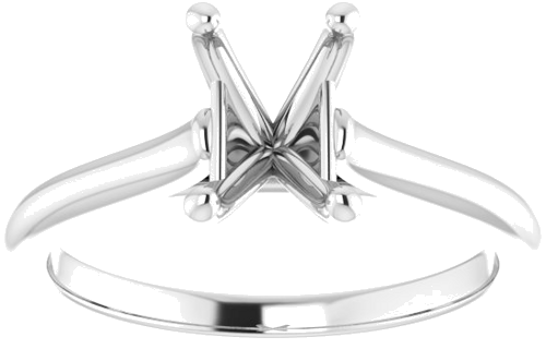 14K White 7x5 mm Emerald Solitaire Engagement Ring Mounting (3)