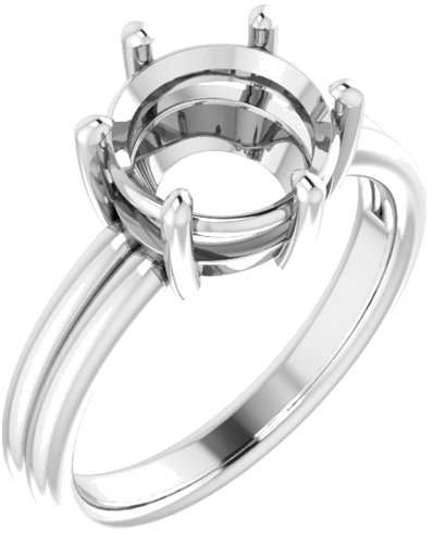Sužadėtuvių Žiedas „Solitaire“ 18k white gold Round 9mm (1)