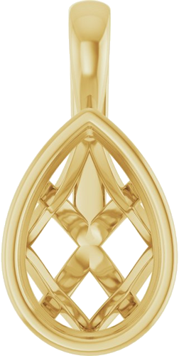 Pakabukas „Solitaire“ 14k yellow gold Pear 12mm x 8mm (1)