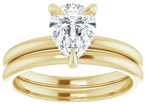 14K Yellow  8x6 mm Pear Solitaire Engagement Ring Mounting (8)