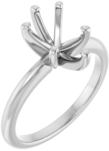 18K White  10x7 mm Pear Solitaire Engagement Ring Mounting (1)