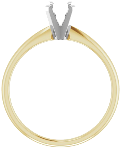 Sužadėtuvių Žiedas „Solitaire“ 14k yellow/white gold Emerald 5.5mm x 3.6mm (2)