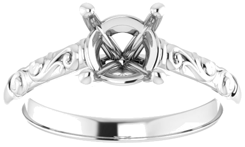 Sužadėtuvių Žiedas „Solitaire“ 585 Baltojo Aukso Round 7mm (3)