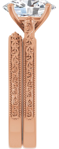 14K Rose  10x8 mm Oval Solitaire Engagement Ring Mounting (9)