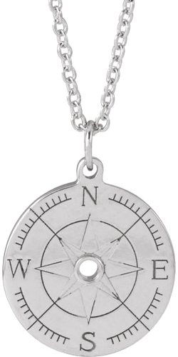Sterling Silver 1.5 mm Round Compass 16-18  Necklace Mounting (1)