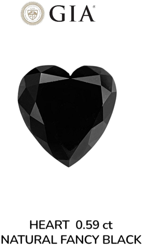 0.59 carat Fancy Black-VVS2 Natūralus Heart Deimantas (1)