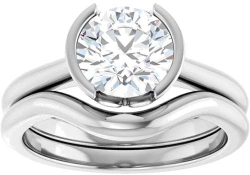 Platinum 7.4 mm Round Solitaire Engagement Ring Mounting (8)