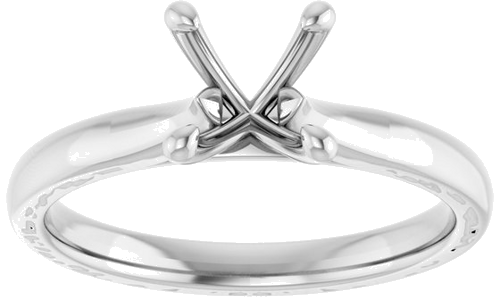 Sužadėtuvių Žiedas „Solitaire“ 585 Baltojo Aukso Round 6.5mm (3)