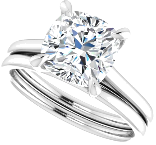 Sužadėtuvių Žiedas „Solitaire“ 585 Baltojo Aukso Cushion 8mm (10)