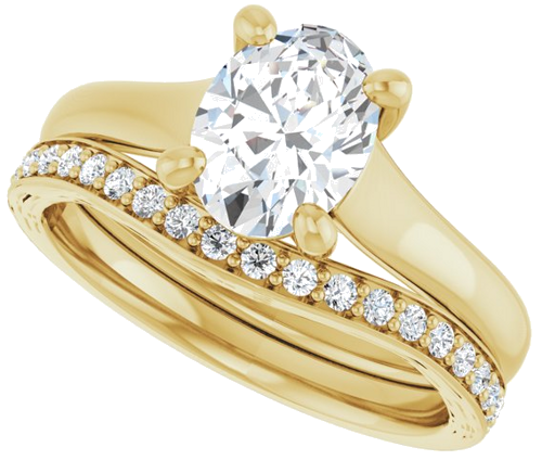 Sužadėtuvių Žiedas „Solitaire“ 10k yellow gold Oval 8mm x 6mm (10)