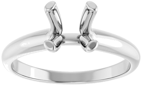 14K White 7.4 mm Round Solitaire Engagement Ring Mounting (3)