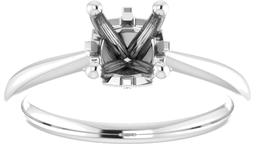 Sužadėtuvių Žiedas „Hidden Cross Solitaire“ 585 Baltojo Aukso Round 6.5mm (3)