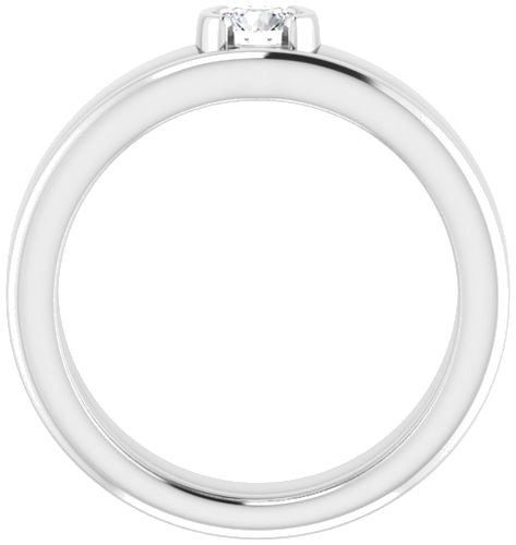 Sužadėtuvių Žiedas „Half Bezel Solitaire“ 585 Baltojo Aukso Round 4.1mm (7)