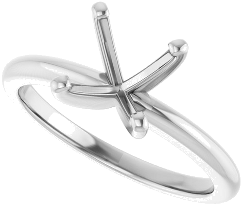 10K White  8 mm Round Solitaire Engagement Ring Mounting (5)