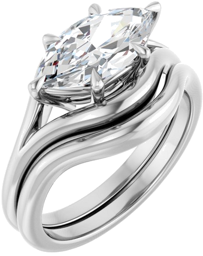 Sužadėtuvių Žiedas „Claw-Prong Solitaire“ 14k white gold Marquise 12mm x 6mm (6)