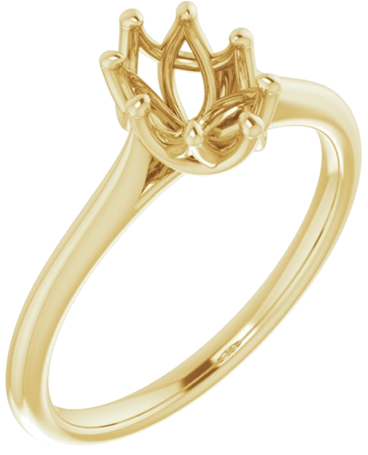 14K Yellow 7x5 mm Oval Solitaire Engagement Ring Mounting (1)