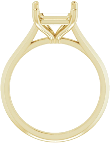 14K Yellow 10x8 mm Emerald Solitaire Engagement Ring Mounting (2)