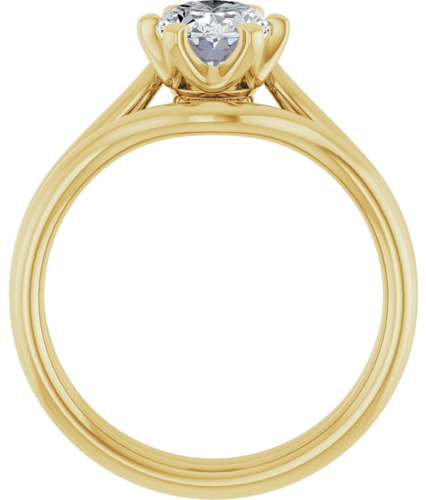 Sužadėtuvių Žiedas „Solitaire“ 585 Geltonojo Aukso Oval 8mm x 6mm (7)