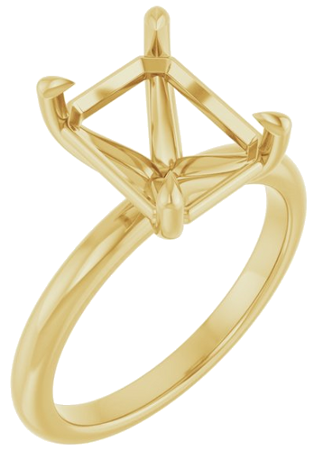 14K Yellow 10x8 mm Emerald Solitaire Engagement Ring Mounting (1)