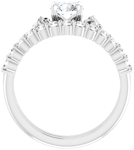 Sužadėtuvių Žiedas „Nature-Inspired“ 585 Baltojo Aukso Round 5.8mm (7)