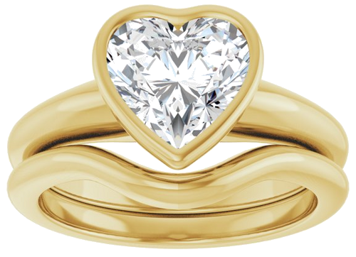 Sužadėtuvių Žiedas „Bezel-Set Solitaire“ 14k yellow gold Heart 8mm (8)