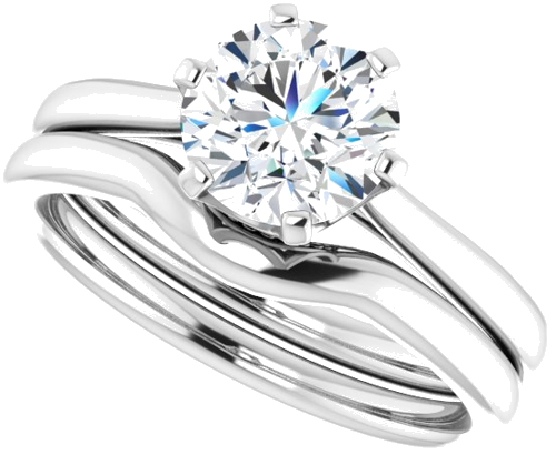 14K White 7 mm Round Engagement Ring Mounting (10)