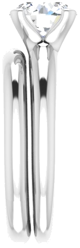 Sužadėtuvių Žiedas „Solitaire“ 585 Baltojo Aukso Round 7.4mm (6)