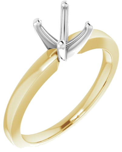 Sužadėtuvių Žiedas „Solitaire“ 14k yellow/white gold Round 6mm (1)