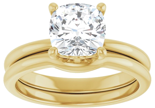 Sužadėtuvių Žiedas 14k yellow gold Cushion 7mm (8)