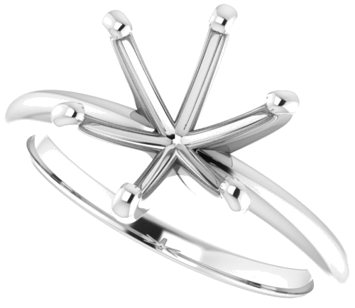 10K White  9.4 mm Round Solitaire Engagement Ring Mounting (5)