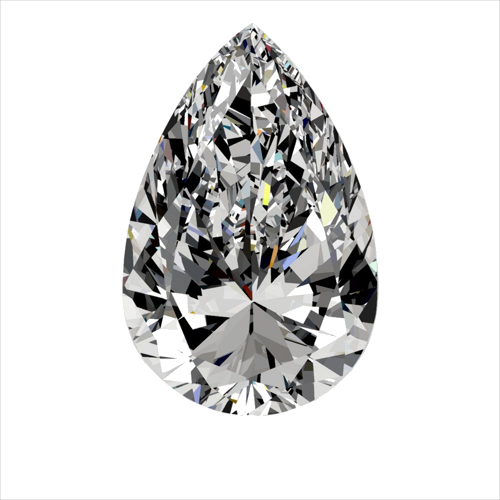 0.3 carat H-SI1 Natūralus Pear Deimantas (1)