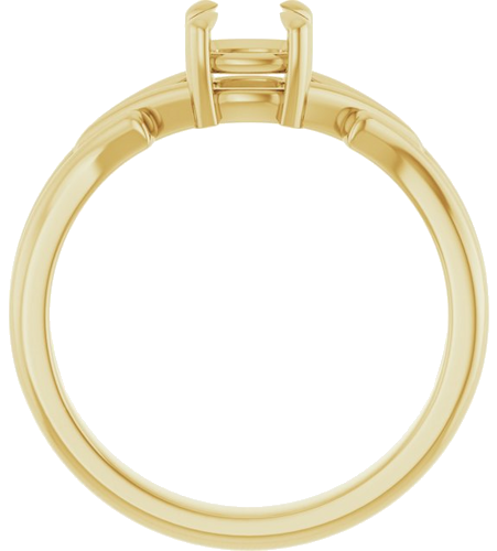 14K Yellow 5 mm Cushion Solitaire Engagement Ring Mounting (2)