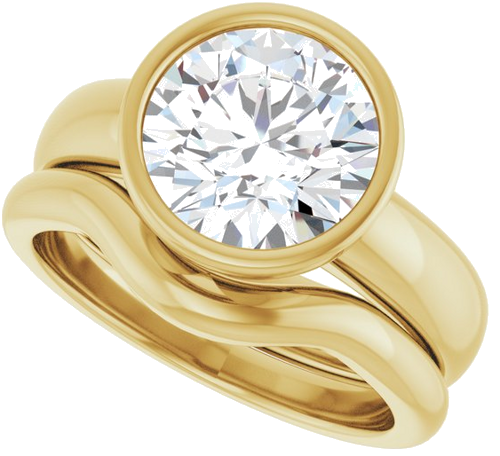 Sužadėtuvių Žiedas „Bezel-Set Solitaire“ 18k yellow gold Round 9mm (10)
