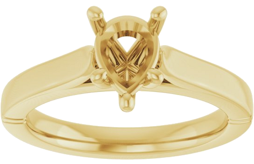 Sužadėtuvių Žiedas „Solitaire“ 10k yellow gold Pear 8mm x 6mm (3)