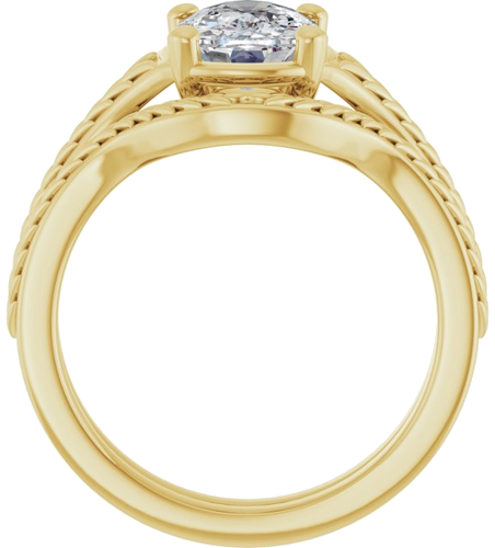Sužadėtuvių Žiedas „Solitaire“ 14k yellow gold Elongated Cushion 8.6mm x 6.6mm (7)