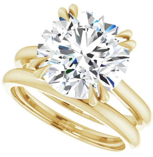 Sužadėtuvių Žiedas „Double Claw-Prong“ 14k yellow gold Round 11mm (10)