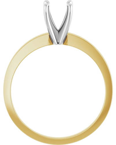 Sužadėtuvių Žiedas „Solitaire“ 585 Baltojo Ir Geltonojo Aukso Round 5.4mm x 5.7mm (2)