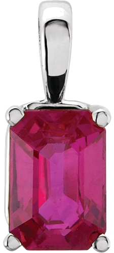 Sterling Silver 9x7 mm Emerald 4-Prong Pendant Mounting (3)