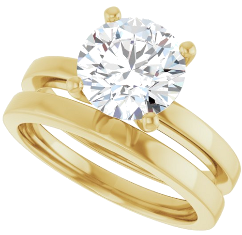 14K Yellow 8.2 mm Round Solitaire Engagement Ring Mounting (10)