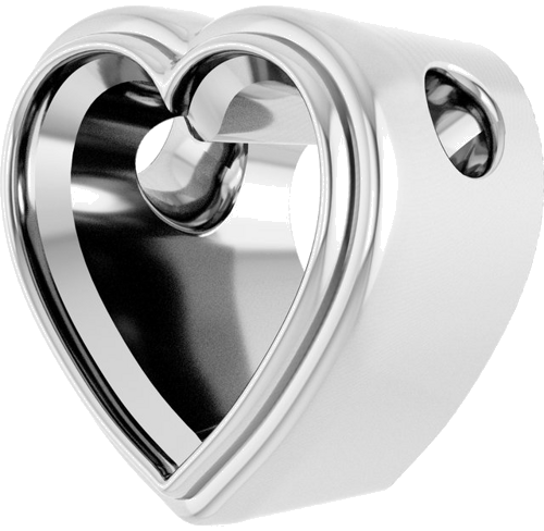 Pakabukas „Bezel-Set Solitaire“ 14k white gold Heart 8mm (2)