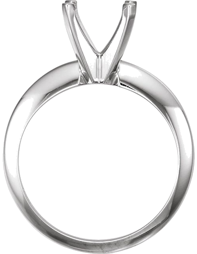 14K White 5 mm Square Solitaire Ring Mounting (2)