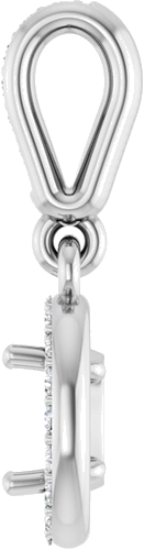 Pakabukas „Accented Halo-Style“ 14k white gold Oval 6mm x 4mm (3)