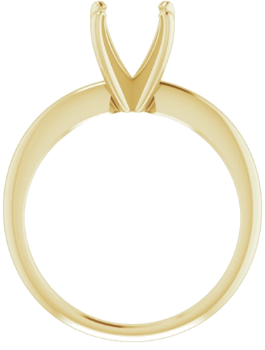 14K Yellow 9.1-9.7 mm Round 4-Prong Comfort-fit Solitaire Ring Mounting (2)
