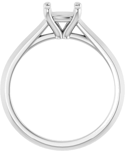 14K White 6 mm Cushion Solitaire Engagement Ring Mounting (2)