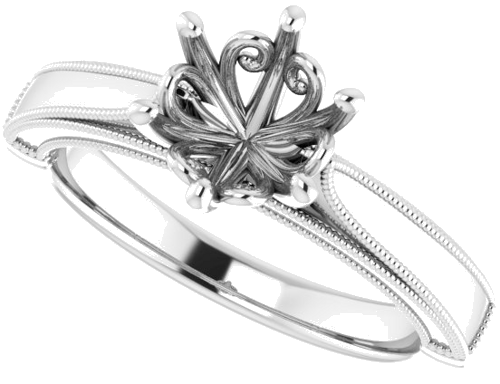 Sužadėtuvių Žiedas „Solitaire“ 950 Platinos Round 7mm (5)