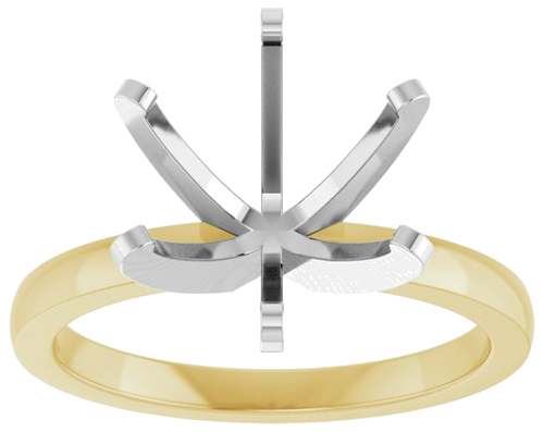 Sužadėtuvių Žiedas „6-Pong Solitaire“ 14k yellow/white gold Round 10mm (3)