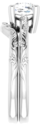 Sužadėtuvių Žiedas „Solitaire“ 585 Baltojo Aukso Cushion 6mm (9)