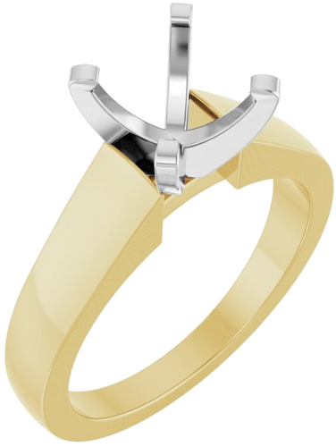 Sužadėtuvių Žiedas „Solitaire“ 585 Baltojo Ir Geltonojo Aukso Round 8mm (1)