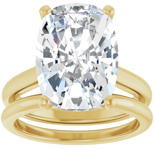 Sužadėtuvių Žiedas 14k yellow gold Elongated Cushion 14mm x 10mm (8)