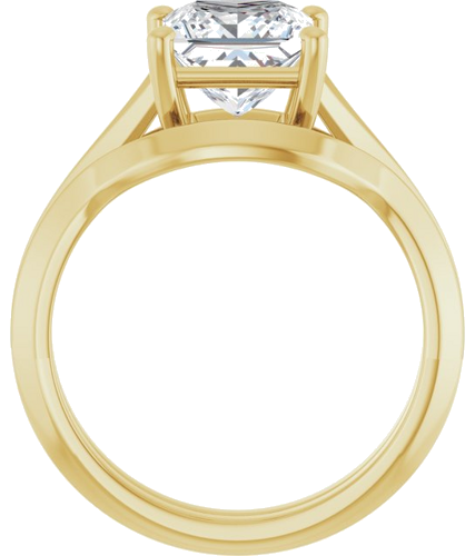 Sužadėtuvių Žiedas „Solitaire Split Shank“ 10k yellow gold Square 7mm (7)